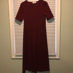 White Plum Maroon Dress- Midi
